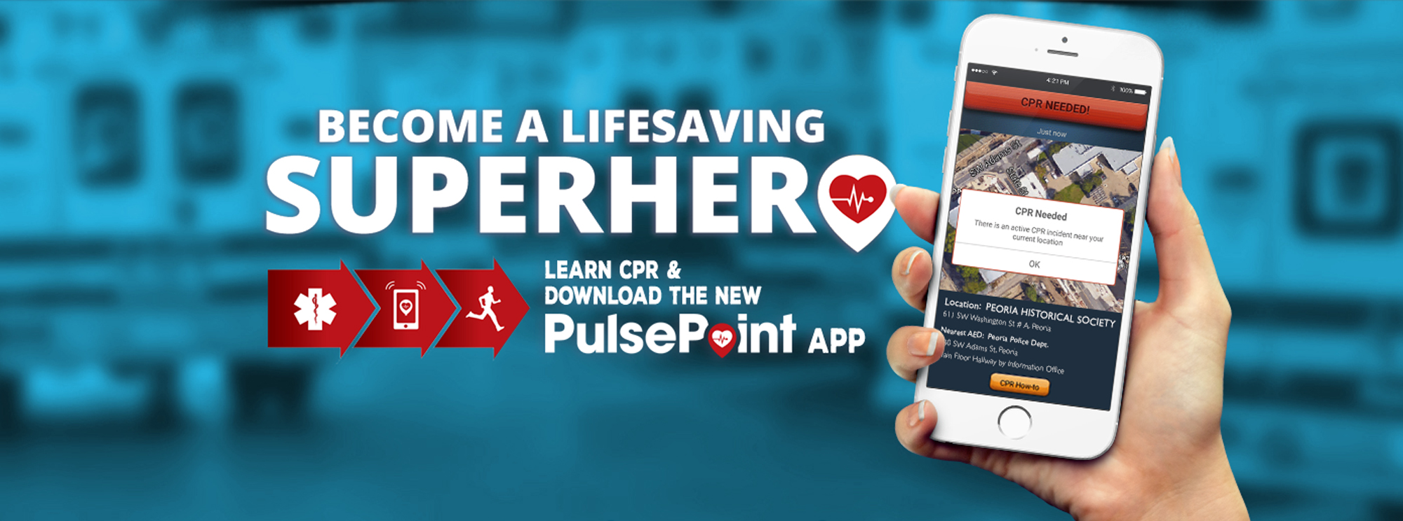 PulsePoint graphic showing hand holding cellphone